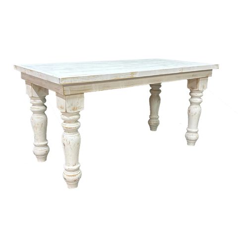 White Wash Farmhouse Sweetheart Table — Decco throughout Understanding the timeless appeal of farmhouse dining table white wash finish